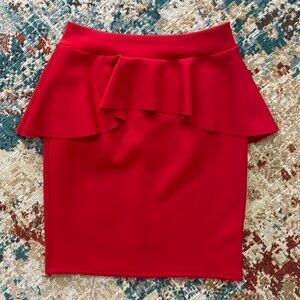 Joyce Peplum Skirt, Red, Medium